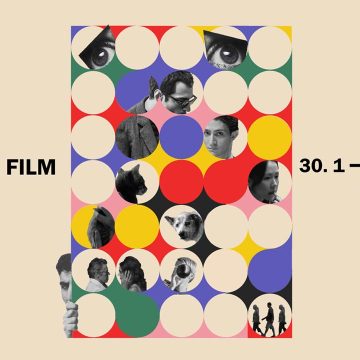 Poster „Belgrade Film Festival“ sa šarenom mrežom krugova i kolažom filmskih kadrova; istaknuti datumi 30.1–6.2.2026.